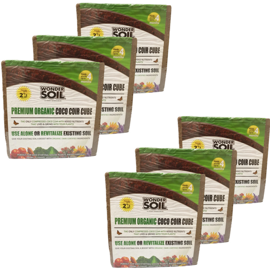 6 - Pack Organic Coco Coir Cube With Nutrients - Up to 15 cu ft