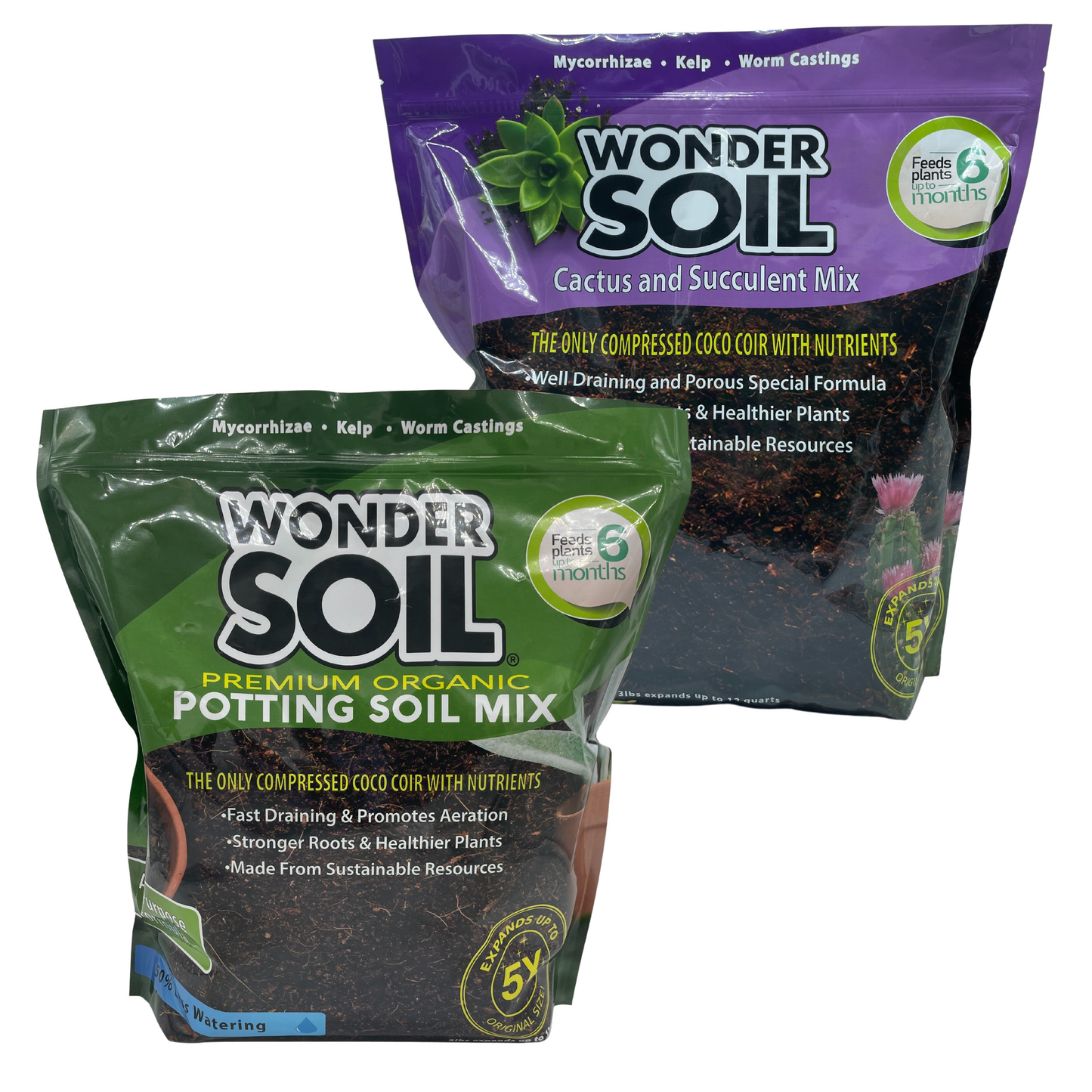 Cactus & Succulent Mix & Premium Organic Potting Soil Combo